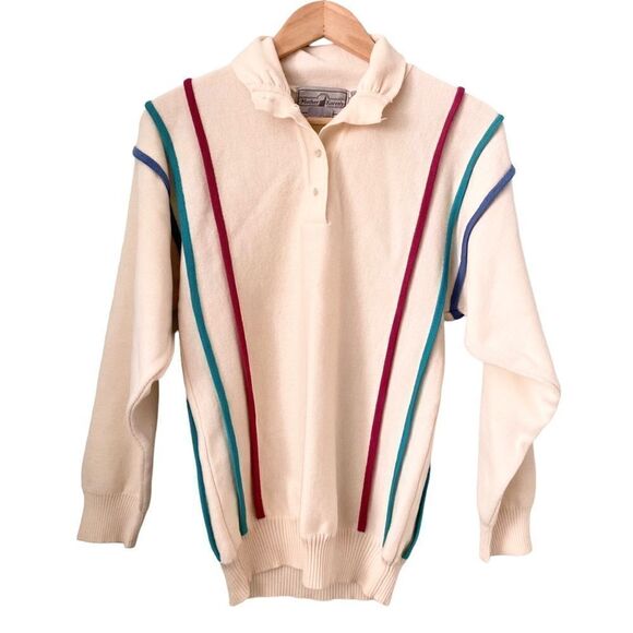 Vintage Mother Karen's 100% Wool Striped Patterned Sweater in Size Large - Picture 1 of 8